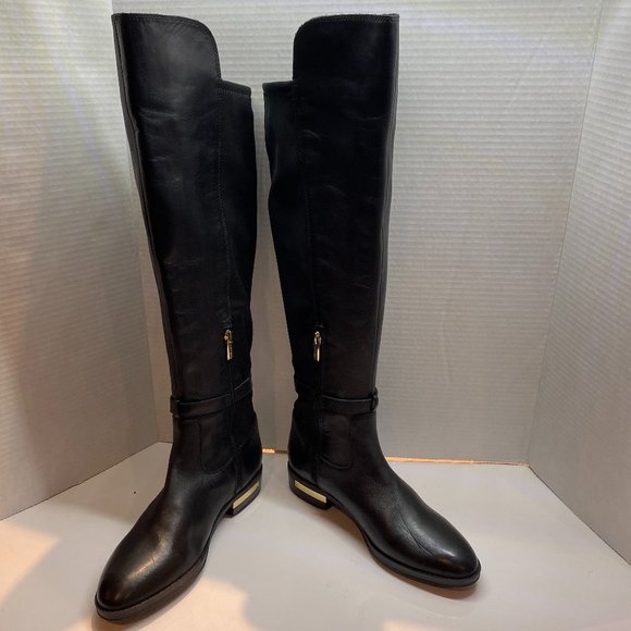 Vince Camuto Pretanna Black Leather Tall Boot - Picture 2 of 16